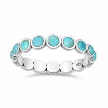 Load image into Gallery viewer, Sterling Silver Rhodium Plated Turquoise Stone Ring