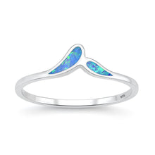 Load image into Gallery viewer, Sterling Silver Rhodium Plated Blue Lab Opal Ring