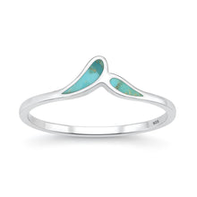 Load image into Gallery viewer, Sterling Silver Rhodium Plated 5.6mm Turquoise Stone Ring