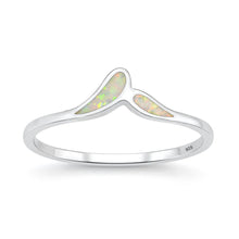 Load image into Gallery viewer, Sterling Silver Rhodium Plated White Lab Opal Ring