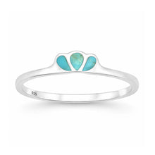 Load image into Gallery viewer, Sterling Silver Polished Triple Tear Drop Turquoise Stone Ring