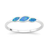 Sterling Silver Polished Blue Lab Opal Ring