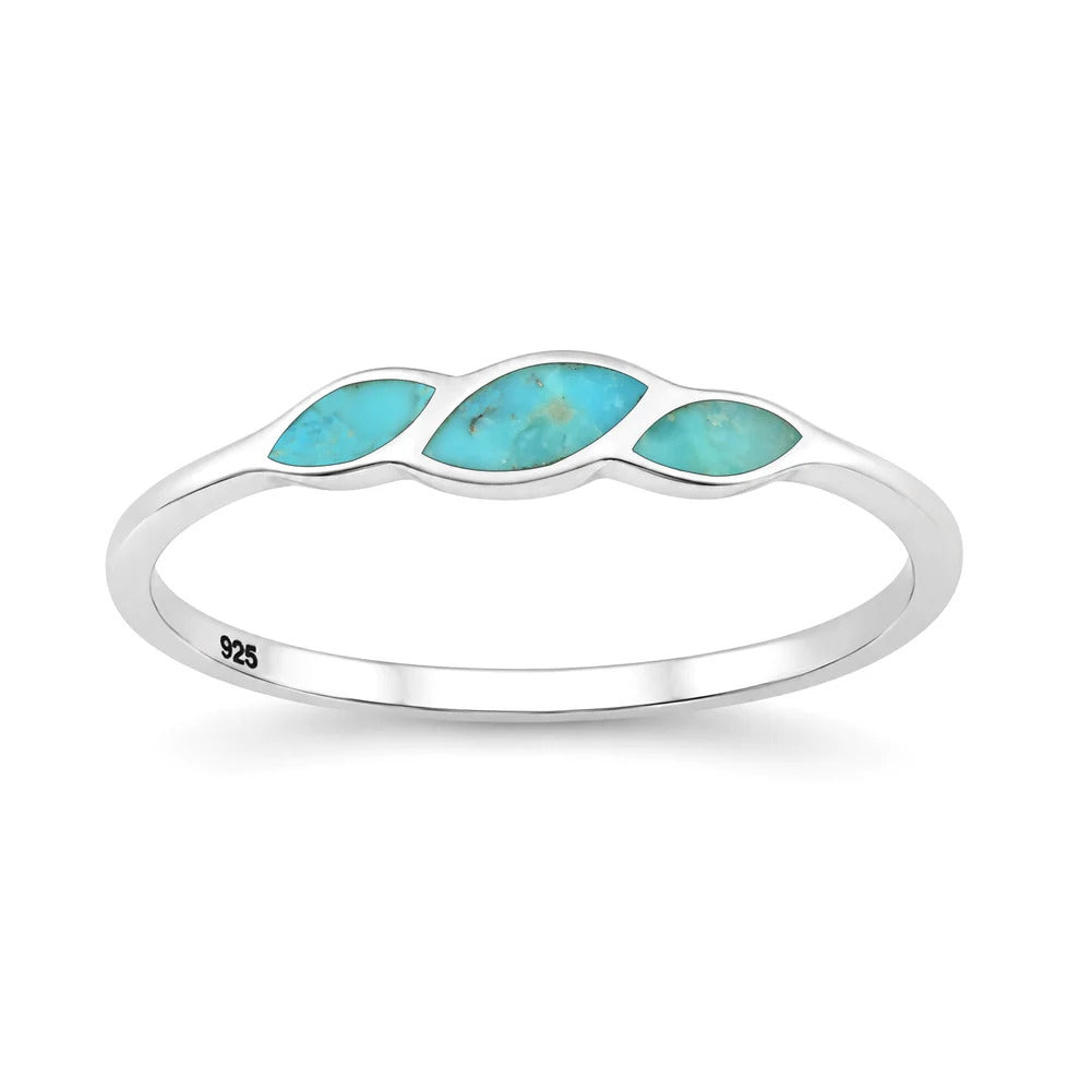 Sterling Silver Polished Turquoise Ring