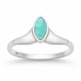 Sterling Silver Oxidized And Polished Marquise Turquoise Stone Ring