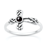 Sterling Silver Oxidized And Polished Floral Filigree Turquoise Stone Ring