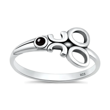 Load image into Gallery viewer, Sterling Silver Oxidized And Polished Scissors Black Onyx Stone Ring