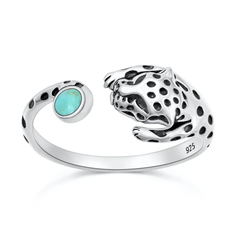 Sterling Silver Oxidized And Polished Sun And Moon Turquoise Stone Ring