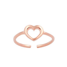 Load image into Gallery viewer, Sterling Silver Rose Gold Plated Heart Toe Ring