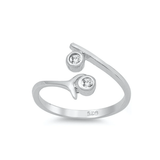 Sterling Silver Clear CZ Toe Ring