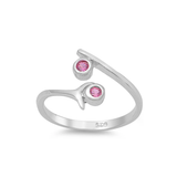 Sterling Silver Ruby CZ Toe Ring