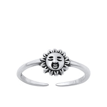 Load image into Gallery viewer, Sterling Silver Oxidized Sun Toe Ring