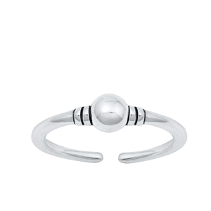 Sterling Silver Oxidized Bali Toe Ring