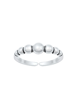 Sterling Silver Oxidized Bead Toe Ring