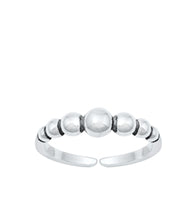 Load image into Gallery viewer, Sterling Silver Oxidized Bead Toe Ring