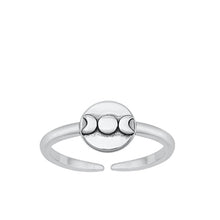 Load image into Gallery viewer, Sterling Silver Oxidized Moon Phases Toe Ring