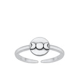 Sterling Silver Oxidized Moon Phases Toe Ring