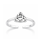 Sterling Silver Oxidized And Polished Celtic Knot Toe Ring