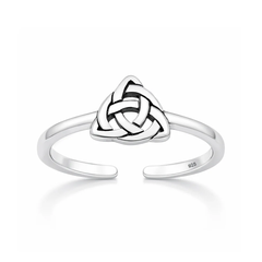 Sterling Silver Oxidized And Polished Celtic Knot Toe Ring