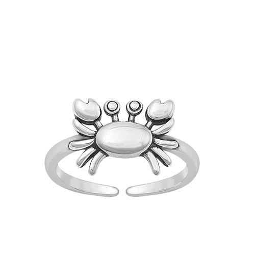 Sterling Silver Oxidized Crab Toe Ring