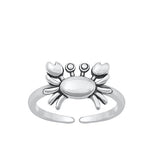 Sterling Silver Oxidized Crab Toe Ring