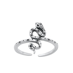 Sterling Silver Oxidized Snake Toe Ring