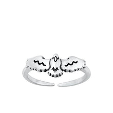 Load image into Gallery viewer, Sterling Silver Oxidized Bird Toe Ring-6mm