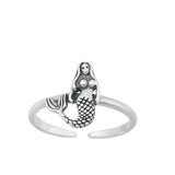 Sterling Silver Oxidized Mermaid Toe Ring