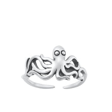 Load image into Gallery viewer, Sterling Silver Oxidized Octopus Toe Ring