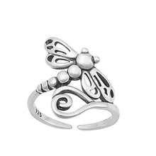 Load image into Gallery viewer, Sterling Silver Oxidized Dragonfly Pendant Toe Ring