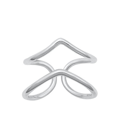 Sterling Silver Oxidized V Shaped Toe Ring