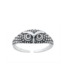 Load image into Gallery viewer, Sterling Silver Oxidized Owl Toe Ring