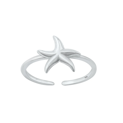 Sterling Silver Polished Starfish Toe Ring