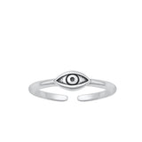 Sterling Silver Oxidized Eye Toe Ring-3.5mm