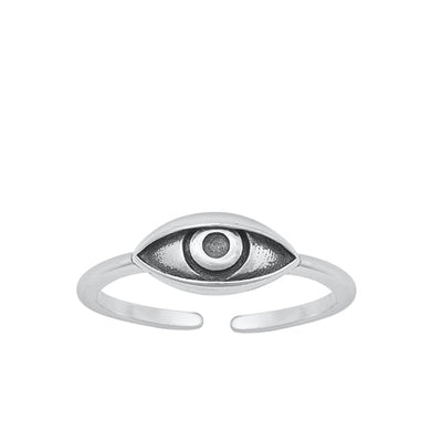 Sterling Silver Oxidized Eye Toe Ring