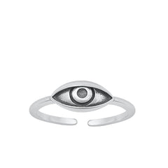 Sterling Silver Oxidized Eye Toe Ring