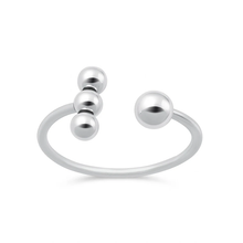 Load image into Gallery viewer, Sterling Silver Oxidized And Polished Bead Toe Ring