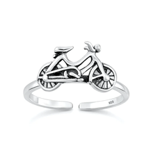Load image into Gallery viewer, Sterling Silver Oxidized And Polished Bicycle Toe Ring
