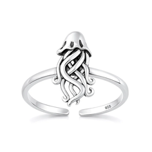 Load image into Gallery viewer, Sterling Silver Oxidized And Polished Jellyfish Toe Ring