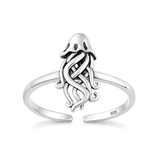 Sterling Silver Oxidized And Polished Jellyfish Toe Ring