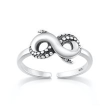 Load image into Gallery viewer, Sterling Silver Oxidized And Polished Tentacle Toe Ring