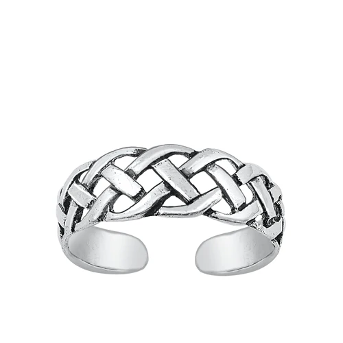 Sterling Silver Oxidized Knot Toe Ring