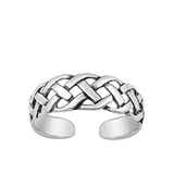 Sterling Silver Oxidized Knot Toe Ring