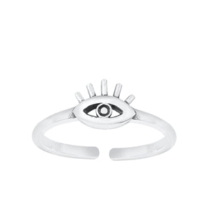 Sterling Silver Oxidized Eye Toe Ring