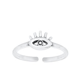 Sterling Silver Oxidized Eye Toe Ring