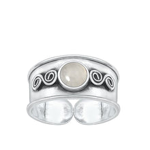 Load image into Gallery viewer, Sterling Silver Oxidized Moonstone Bali Toe Ring