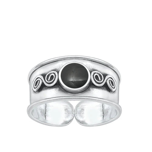 Sterling Silver Oxidized Bali Toe Ring