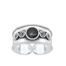 Load image into Gallery viewer, Sterling Silver Oxidized Black Onyx Bali Toe Ring