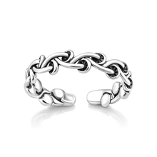 Load image into Gallery viewer, Sterling Silver Oxidized And Polished Mushroom Band Toe Ring
