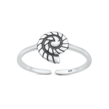 Sterling Silver Oxidized And Polished Seashell Toe Ring