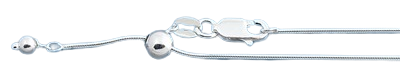 Sterling Silver Adjustable 020-1mm Snake Chain
